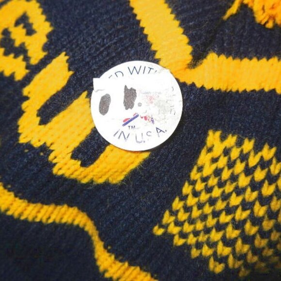 Vtg USA Union Made IBEW Tam O'Shanter Wool Hat Knit Visor With Pom NOS 50s 60s - Picture 6 of 8